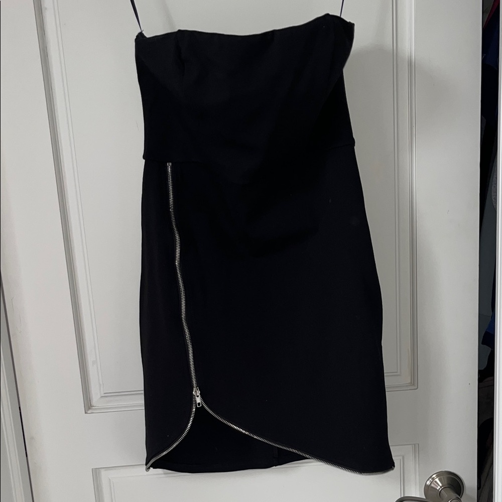 Forever 21 Black Mini Dress with Zipper Detail